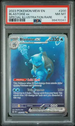 2023 POKEMON MEW EN-151 SPECIAL ILLUSTRATION RARE #200 BLASTOISE EX PSA 8 - Image 1