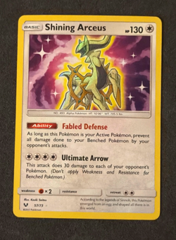 Pokemon TCG Shining Arceus 57/73 Shiny Holo Rare, Shining Legends LP-MP - Image 1