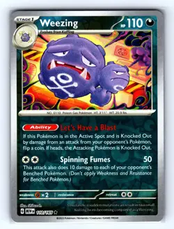 Weezing 110/165 Rare 151 Pokemon Reverse Holo Near Mint - Image 1