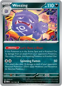 Pokemon TCG Weezing #110/165 Reverse Holo SV: Scarlet & Violet 151 NM - Image 1