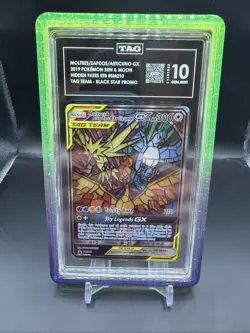 Pokemon Moltres & Zapdos & Articuno GX Hidden Fates ETB FA Promo SM210 TAG 10 - Image 1