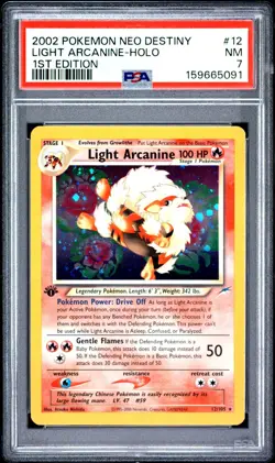 2002 POKEMON NEO DESTINY 1ST EDITION LIGHT ARCANINE-HOLO #12 PSA 7 - Image 1