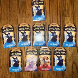 Disney Lorcana The First Chapter Booster Pack Lot Sealed x 10 (2024) - Image 1