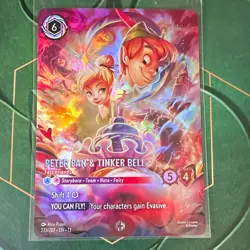 Disney Lorcana Peter Pan & Tinker Bell Fast Friends 233/207 EN Enchanted Foil - Image 1