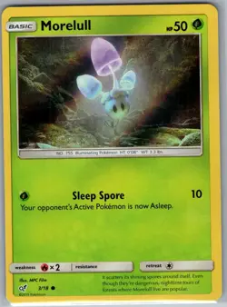 Morelull (Holo Common) 3/18 Holo Detective Pikachu - Pokemon Card - NM - Image 1
