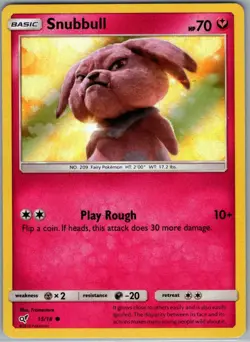Snubbull (Holo Common) 15/18 Holo Detective Pikachu - Pokemon Card - NM - Image 1