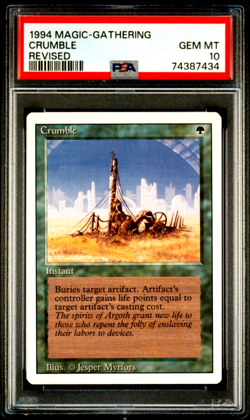 1994 MtG Magic the Gathering Revised Crumble Vintage PSA Gem Mint 10 POP 9 - Image 1