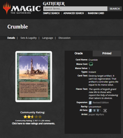 1994 MtG Magic the Gathering Revised Crumble Vintage PSA Gem Mint 10 POP 9 - Image 4