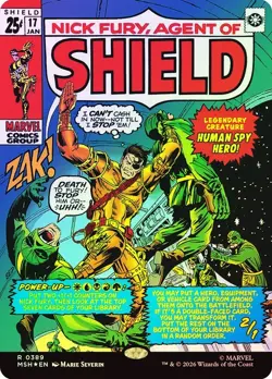Foil Borderless Comic Cover NICK FURY AGENT OF SHIELD 1x Marvel Super Heroes MTG - Image 1