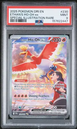 2025 POKEMON DRI EN-DESTINED RIVALS #230 ETHAN'S HO-OH EX PSA 9 - Image 1