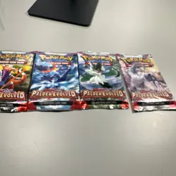 Pokemon Trading Card Game Paldea Evolved Booster Pack Lot 4 Packs 10 Cards - Image 1