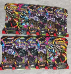 Lot Of 12 - Pokemon TCG Mega Evolution: Pitch Black Sealed Booster, 12 Packs - Image 1