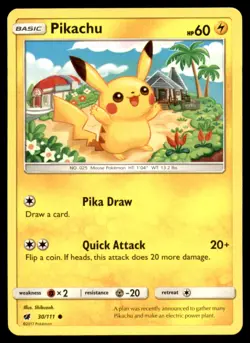 Pokemon TCG Pikachu 30/111 Common Crimson Invasion MP - Image 1