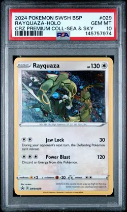 Pokemon 2024 Rayquaza SWSH029 Holo CRZ Premium Coll-Sea & Sky GEM MINT PSA 10 - Image 1
