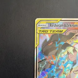 Pokemon Reshiram & Zekrom GX 222/236 SM Cosmic Eclipse Secret Rare Full Art Holo - Image 2