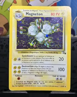 Wizards of the Coast Pokemon TCG Fossil Magneton 11/62 Holo Rare FR 1999 80HP - Image 1