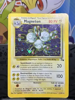 Wizards of the Coast Pokemon TCG Fossil Magneton 11/62 Holo Rare FR 1999 80HP - Image 2