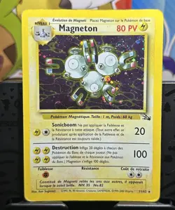 Wizards of the Coast Pokemon TCG Fossil Magneton 11/62 Holo Rare FR 1999 80HP - Image 4