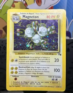 Wizards of the Coast Pokemon TCG Fossil Magneton 11/62 Holo Rare FR 1999 80HP - Image 5