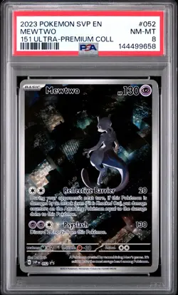 2023 Pokemon Svp En-Sv Black Star Promo #052 Mewtwo 151 Ultra-Premium Coll PSA 8 - Image 1