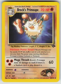 Brock's Primeape 35/132 Uncommon Gym Challenge Pokemon Unlimited Near Mint - Image 1