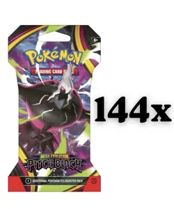 Pokemon TCG ME05 PITCH BLACK SLEEVED BOOSTER CASE 144 ct Factory Sealed IN HAND - Image 1