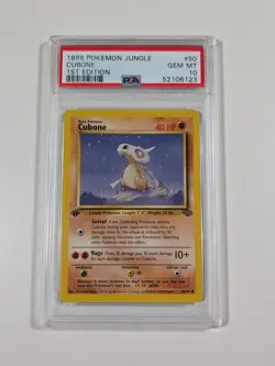 1999 Pokemon Cubone 1st Edition Jungle #50 PSA 10 - Image 1