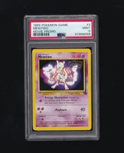 1999 Pokemon Mewtwo Movie Promo Card #3 PSA MINT 9 - Image 1