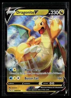 Dragonite V 049/078 V Rare Holo Pokemon GO Pokemon NM - Image 1