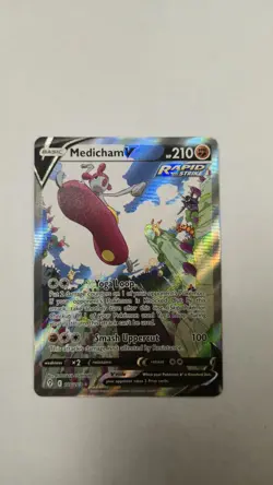 Pokemon Medicham V Full Art Holo Ultra Rare 186/203 - Image 1