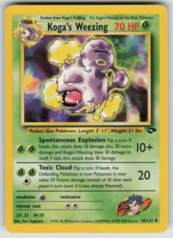 Koga's Weezing 50/132 Uncommon Gym Challenge Pokemon Unlimited Near Mint - Image 1