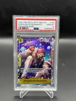 2026 One Piece OP14-EB04 DONQUIXOTE ROSINANTE Treasure Rare #108 - PSA 10 GEM MT - Image 1