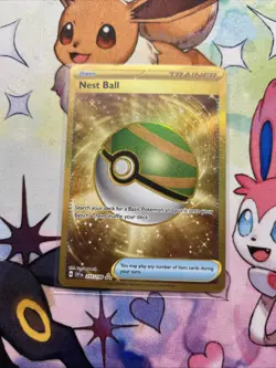 Pokemon TCG Nest Ball Scarlet & Violet Trainer Card Gold Rare, Base Set, 255/198 - Image 1
