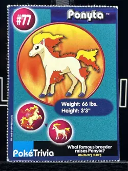 Ponyta #77 Pokemon The First Movie Promo Card PokeTrivia PERFORATED - Image 3