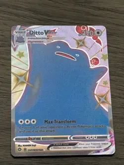 Pokemon TCG Ditto VMAX Holo Shiny Ultra Rare Card SV119/SV122 Shining Fates - Image 1