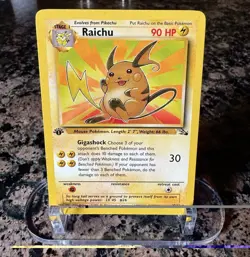 Pokemon TCG Raichu 1st Edition Non-Holo Card Fossil Set 1999 NM Vintage - Image 1