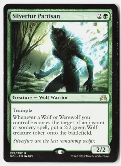 Silverfur Partisan 228 Rare Shadows over Innistrad Magic: The Gathering NM - Image 1