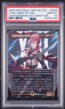 MTG Lightning, Army of One Borderless Surge Foil PSA 10!!! Final Fantasy - Image 1