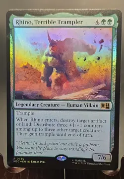 Rhino, Terrible Trampler Commander: Marvel Super Heroes MTG Foil Near Mint - Image 1