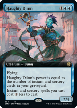 MTG Haughty Djinn - Foil - Extended Art, Dominaria United, Lightly Played, Engli - Image 1