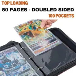 Jumbo Card Binder - 100 Pockets Hold Oversized Big Card 3 Rings With 50 Double - Image 2