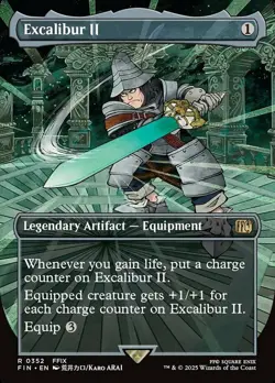 MTG Excalibur II - Foil - Borderless, Final Fantasy, Lightly Played, English - Image 1
