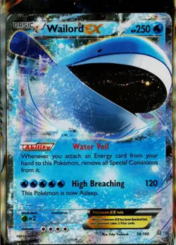 Wailord EX 38/160 Holo EX Rare Primal Clash Pokemon HP - Image 1