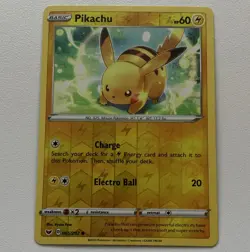 Pokemon TCG Pikachu 065/202 Sword & Shield 2020 Reverse Holo Common 60 HP - Image 1