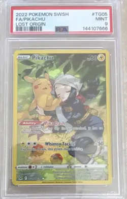 The Pokemon Company Pikachu 2022 Lost Origin TG05/TG30 Ultra Rare Holo PSA 9 - Image 1