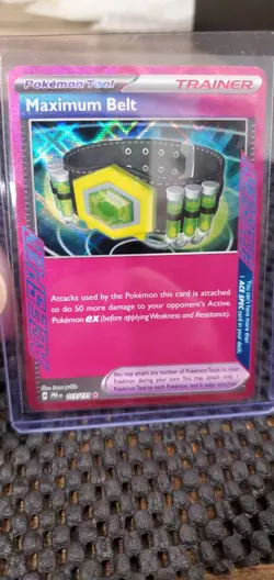 Maximum Belt 117/131 Sv: 2024 Pokemon Prismatic Evolutions Holo - Pink Ace Spec - Image 1