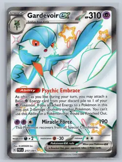Gardevoir ex 217/091 Shiny Ultra Rare Paldean Fates Pokemon Holo Near Mint - Image 1