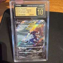 Hisuian Samurott V Special Art Rare Holo CGC Pristine 10 229/172 JPN Pokemon - Image 1