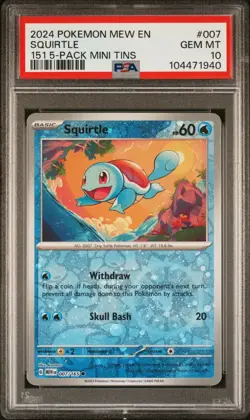 Pokemon Squirtle 007/165 Reverse Cosmos Holo Costco 151 Mini PSA 10 GEM MINT - Image 1