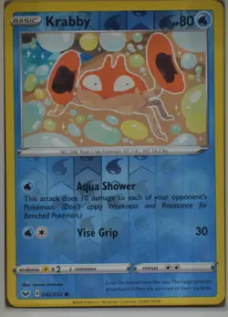 Krabby (042) 042/202 Reverse Holofoil SWSH01 Pokemon TCG - Image 1